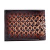 CTM® Men's Feather Tooled Leather Bifold Wallet, Brown