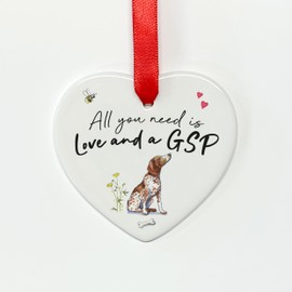 Image Industry Love and a German Shorthaired Pointer Ceramic Heart - Dog gift - Gift for Dog Lover - Dog Memorial Gift