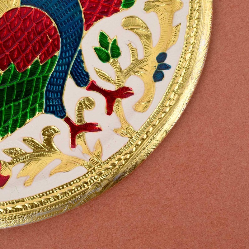 Karwa Chauth/Karva Chauth Special Decorative Puja/Pooja Thali/Platter with Beautiful Peacock