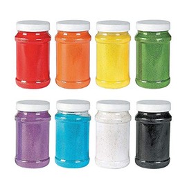 Colorful Craft Sand Bulk Set - 8 Colors, 22 oz Each - Red, Orange, Yellow, Green, Purple, Blue, White and Black