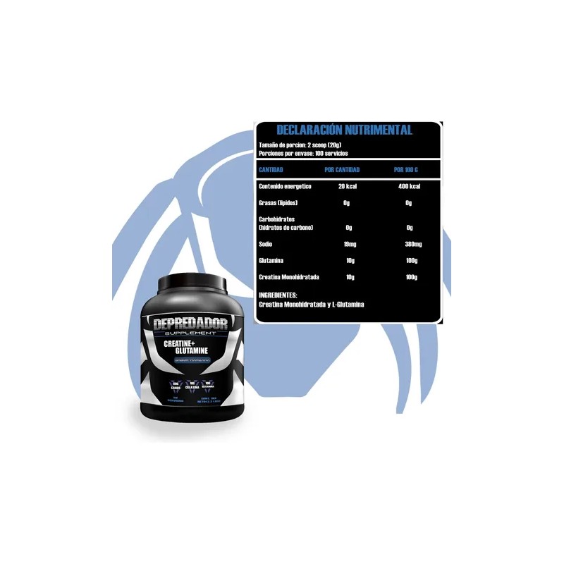 Creatina + Glutamina Depredador 1kg Varios Sabores