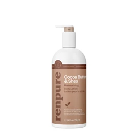 RENPURE Cocoa Butter & Shea Butter Body Lotion for Very Dry Skin, 24oz | Rich, creamy care delivers long-lasting moisture, leaving areas softer, smoother, deeply nourished, and comfortably hydrated