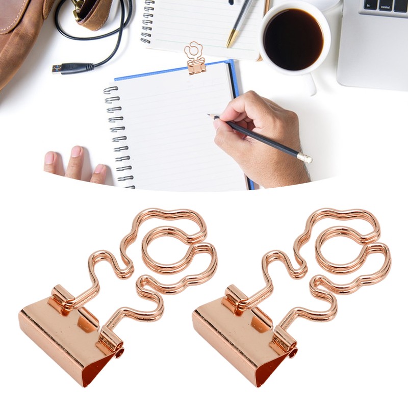 100 Pcs Mini Binder Clips Flower Shape Strong Clamping Force