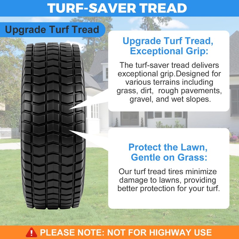 RRQ 4.10/3.50-4 Flat Free Tire and Wheel, 10" Heavy Duty