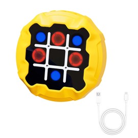 Tendry Tic Tac Toe Electronic Game - 3-in-1 Portable Travel Board Game for Kids & Adults, Handheld LED Puzzle Games for Family Fun, Educational Christmas Birthday Gifts for Ages 3+(Yellow01)