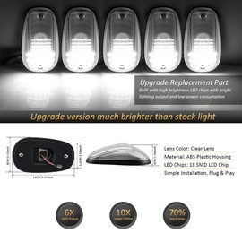 LED Cab Roof Marker Lights for 2003-2018 Dodge RAM 1500 2500 3500 4500 5500