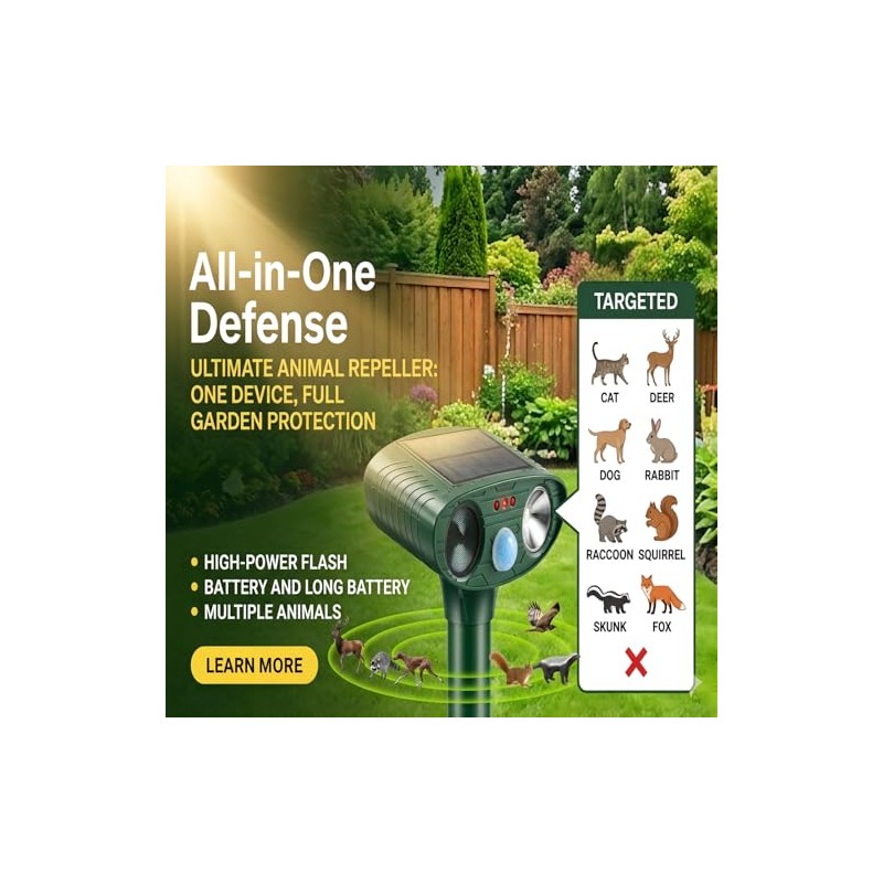 Sonic Fortress Pro Deer Repellent Devices,Sonic Deer Repeller Cat Deterrent