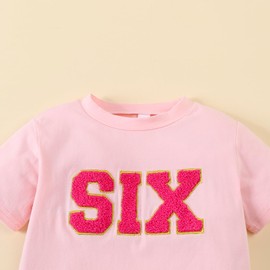 ATCTBOGFS Toddler Kids Baby Girls Birthday Outfit Two/Three/Four/Five/Six Embroidery T-shirt Colorful Rainbow Mesh Tulle Tutu Skirts Summer Spring Clothes 2PCS