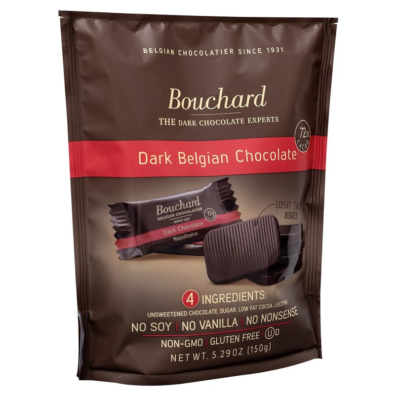 Bouchard Premium Belgian Dark Chocolate with 72% Cacao (5.29 OZ