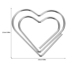 TEHAUX 100pcs Heart Shaped Paper Clips - Love Heart Bookmark Small Metal Journaling Clamps for Document Note Sorting, Wedding Decoration, Photo