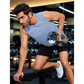 PINSPARK Men's 3 Pack Workout Tank Tops Gym Sleeveless Shirts Quick Dry Training Muscle Shirts for Men