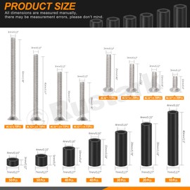 Rustark 385Pcs 6-32 White Wall Plate Screws + Flat Head Phillips Machine Screws Assortment Kit with Outlet Screws Spacers Machine Screws Outlet Screws Switch Plate Screws for Industrial Electricity