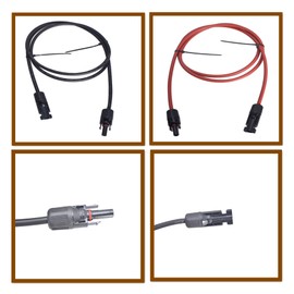 waltyotur Solar Wire New Energy Extension Cord, 5FT 12AWG Solar Extension Cable Wire Solar Panel Extension Cable Wire with Male and Female Connector