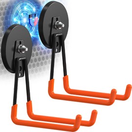 4Pcs Large Magnetic Hooks Heavy Duty Strong Magnet Hooks Heavy Duty Garage Storage Hook Utility Magnet Hooks for Garage Shelve Tool Cart Garden Tools Magnetic Hanger Holder Organization for Hanging