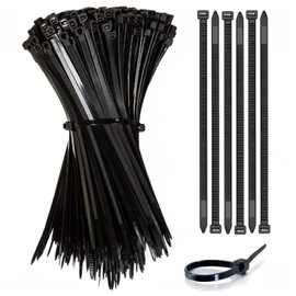 100 Pcs Black Plastic Cable Ties 300mm×3.6mm Zip Ties Heavy Duty Nylon Cable Ties Self Locking for Home, Garden, Office and DIY Wire Management