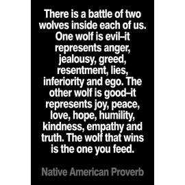 Native American Decor"The Wolf You Feed" Unframed Print or Poster Quote