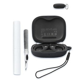 Case for 1MORE S51 Open-Back Bluetooth Headset 2024, WUNIAK Soft Silicone Protective Portable Scratch Shock Resistant Shell with Cleaner Kit & Carabiner & Lanyard，Black