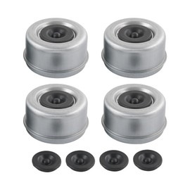 4pcs 2.72" Trailer Axle Wheel Hub and Bearing Dust Cap with Extra 4 Rubber Plugs for Most 7000-8000 lb Wheel Hubs Trailer Dexter EZ Lube Camper RV Bearing Dust Cap