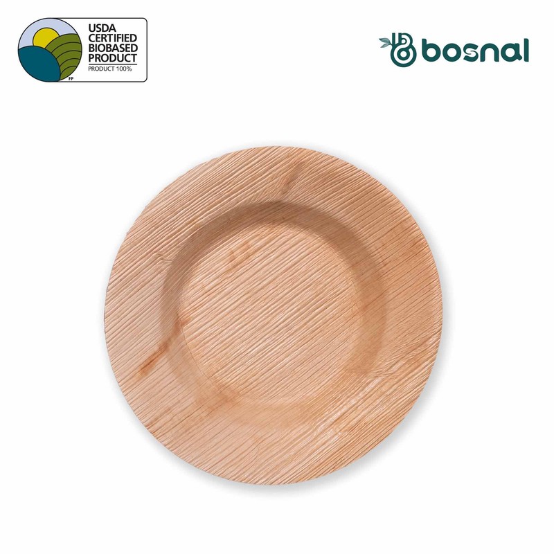 BOSNAL - Palm Leaf Biodegradable Bowls, 9.5 inch Round Soup