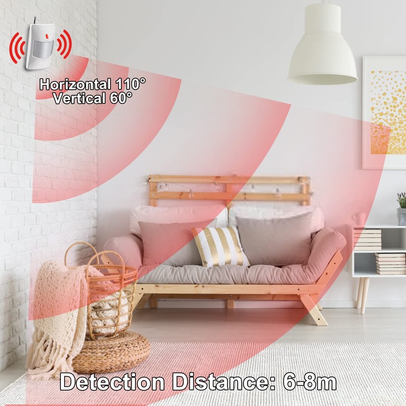 Alarm System Security 9-Piece Set with 115 dB Siren, Motion