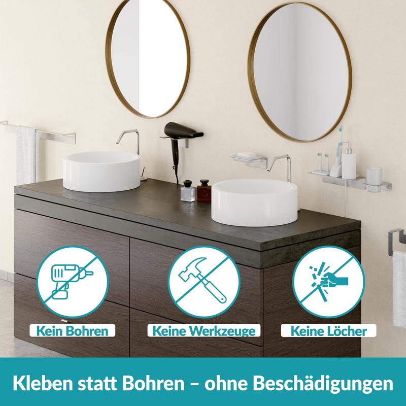 WEISSENSTEIN Seifenschale Wandmontage Ohne Bohren aus Glas - Seifenablage mit