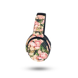 MightySkins Carbon Fiber Skin Compatible with Skullcandy Crusher ANC 2 - Faded Roses | Protective, Durable Textured Carbon Fiber Finish | Easy to Apply