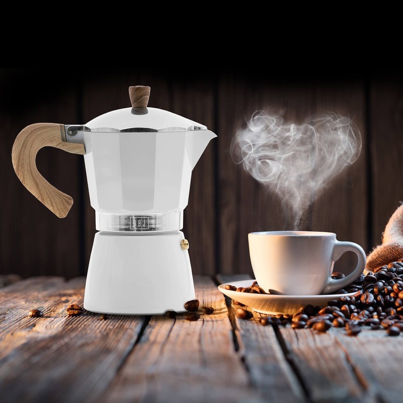 Cafetera Express HOLA Colour White Aluminium 6