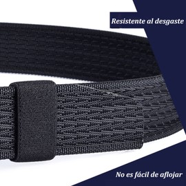 Cinturón Táctico para Hombre, Cinturón Táctico de Nailon con Hebilla Deslizante Automática, Aparejo de Senderismo Militar, para Supervivencia Caza Montañismo Trabajo Seguridad Construcción（Negro)