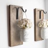 Lasenersm 4-Piece Metal Wall Hook Plant Hanger Bracket, Black Iron,