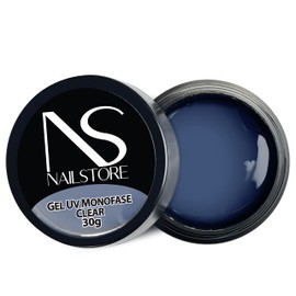 Nail Store UV-Gel, einphasig, transparent, langer Halt, selbstnivellierend, mittlere Dichte, vergilbungsfrei, leicht zu verarbeiten, geeignet für Nachfüllpackungen (30 g)