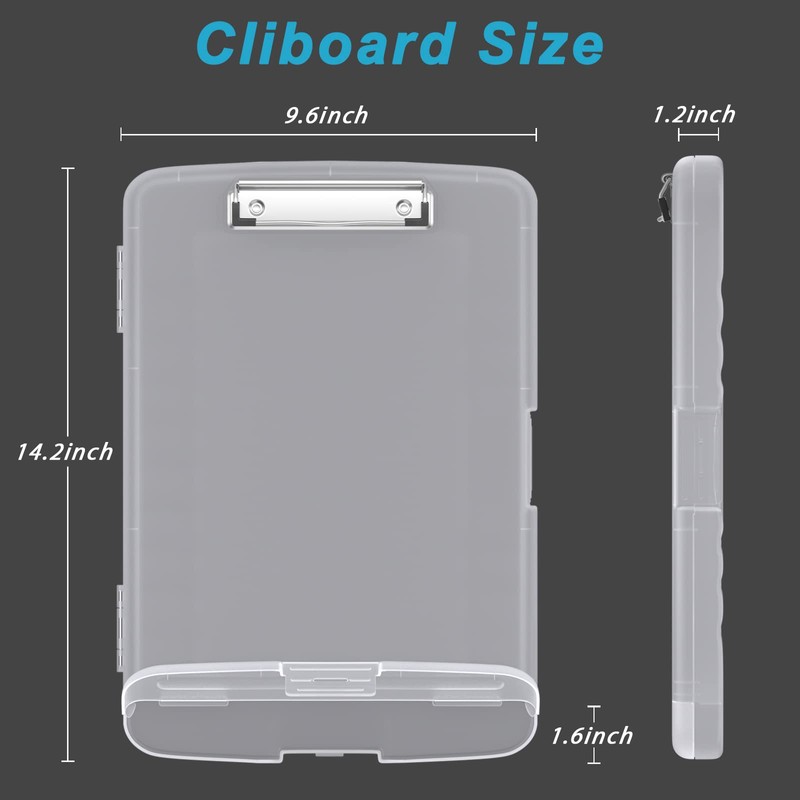 Rimilak Plastic Clipboard with Storage, 8.5 x 11 High Capacity