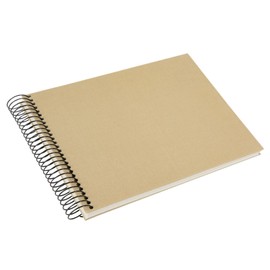 goldbuch Bella Vista 20 506 Spiral Album, Beige, Photo Book 24 x 17 x 2.8 cm, Photo Album 40 White Pages, Photo Book Cover Made of Linen, Photo Album for 40 Photos, Spiral Bound Photo Album
