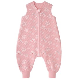 Looxii Baby Sleeping Bag with Feet, 1.0 Tog, Cotton Baby Sleeping Bag, Autumn, All-Year Sleeping Bag with Legs, for Children 3-4 Years, Boys and Girls, 90 cm