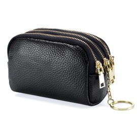 KRYMXAR Key Fob Bag, Leather Key Case for Car, Practical Key Pocket, Black