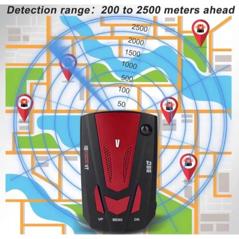 Unbranded 16-Band 360° Vehicle Radar Detector Full-Frequency Speed Radar Warning