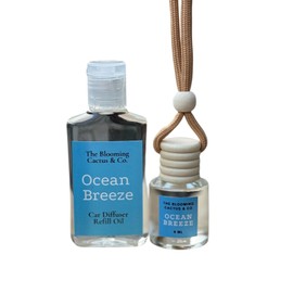 The Blooming Cactus & Co. - Car Diffuser with Refill included | Car scented on the go | Car Air Freshener Hanging | Long Lasting Fragrance | Phthalate Free Fragrance. (Ocean Breeze)