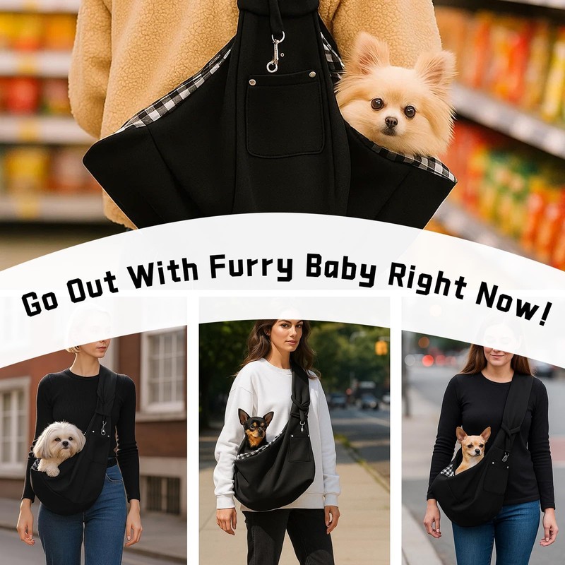 puppy sling carrier (black)