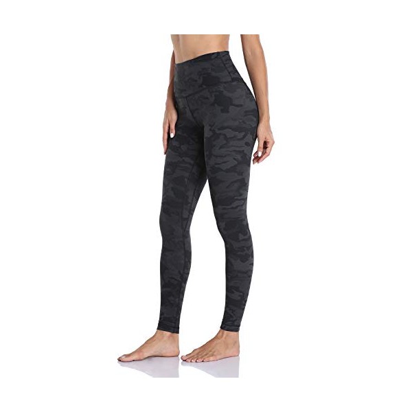 HeyNuts Essential High Waisted Yoga Leggings for Tall Women, Buttery Soft Full Length Workout Pants 28'' Camo Grey S(4/6)