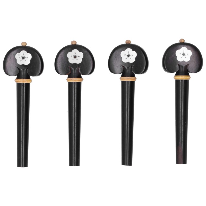 4Pcs Cello Pegs String Tuning Hand Carved Ebony Wood Musical
