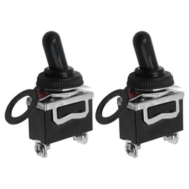 UOIENRT Heavy Duty Toggle Switch, 15A 250V 20A 120V SPST 2 Pin ON Off Rocker Switch, Black Casing, Suitable for Automotive, Trucks, Boats, Marine 2 Pack