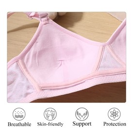 Jnoni Cotton Teen Girl’s Sport Bra with Adjustable Detachable Strap Wire Free Training Bralette 3 Pack A Cup