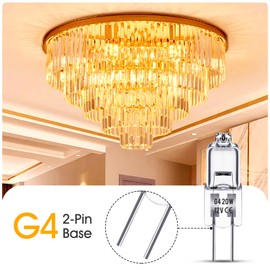Flaspar Halogen Light Bulbs, 12V 20W Dimmable G4 Bulb, T3 Bi-Pin G4 Base Halogen Bulb, JC Type G4 Light Bulbs for Under Cabinet Puck Light, Chandeliers, Capsule Xenon Lamp, 2800K Warm White, 10Pack