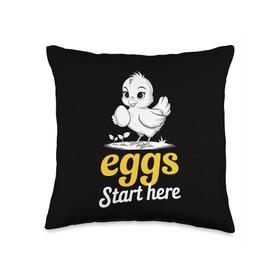 Baby Chicks in Backyards Coops Gardens Eggs Farm Rural Life Throw Pillow