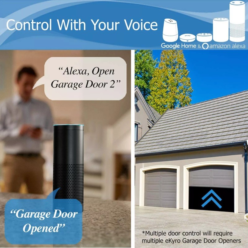 eKyro Smart Garage Door Opener - Universal WiFi Remote Controller