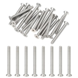 PATIKIL #8-32 x 1-3/4 Inch Flat Head Socket Cap Screws, 20 Pack 304 Stainless Steel Flat Countersunk Bolts Hex Socket Drive Machine Screws Full Thread Coarse Thread UNC Grade 6.8