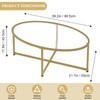 Coffee Table Gold Oval Glass Coffee Tables for Living Room,Modern