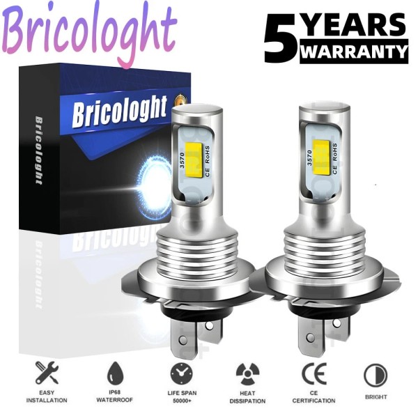 BRICOLOGHT H7 LED Headlight Bulb Kit High or Low Beam