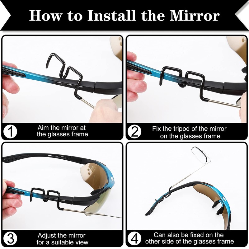 Accmor Bike Eyeglass Mirror, 360 Degree Adjustable Bicycle Cycling Rear