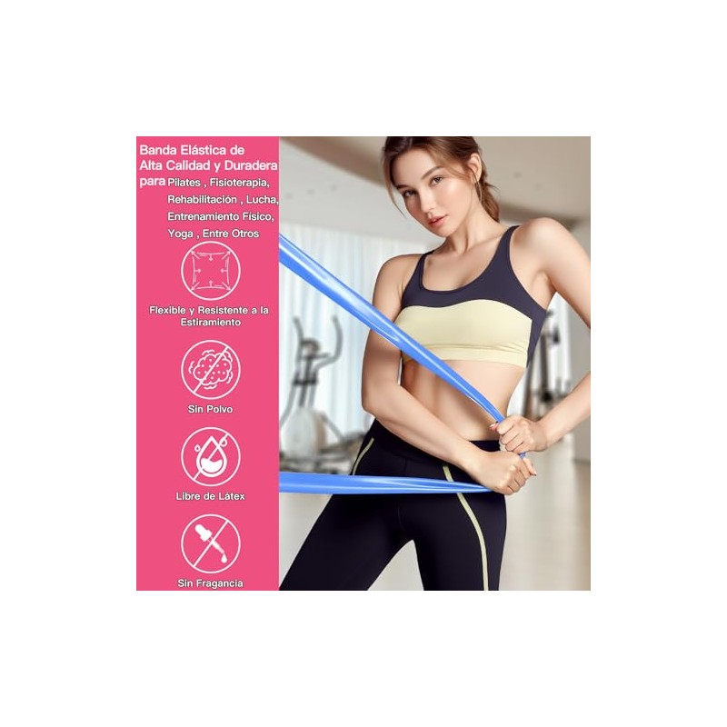 Jasinber Bandas Elásticas, 3 Unidades Bandas de Resistencia para Yoga，Pilates,