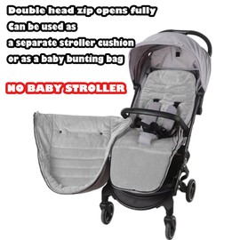 Universal Baby Support Stroller Cushion with Footmuff Winter Warm Waterproof Windproof Removable Baby Stroller Bunting Bag Soft Baby Stroller Mat with Coral Fleece Lined for Outdoor